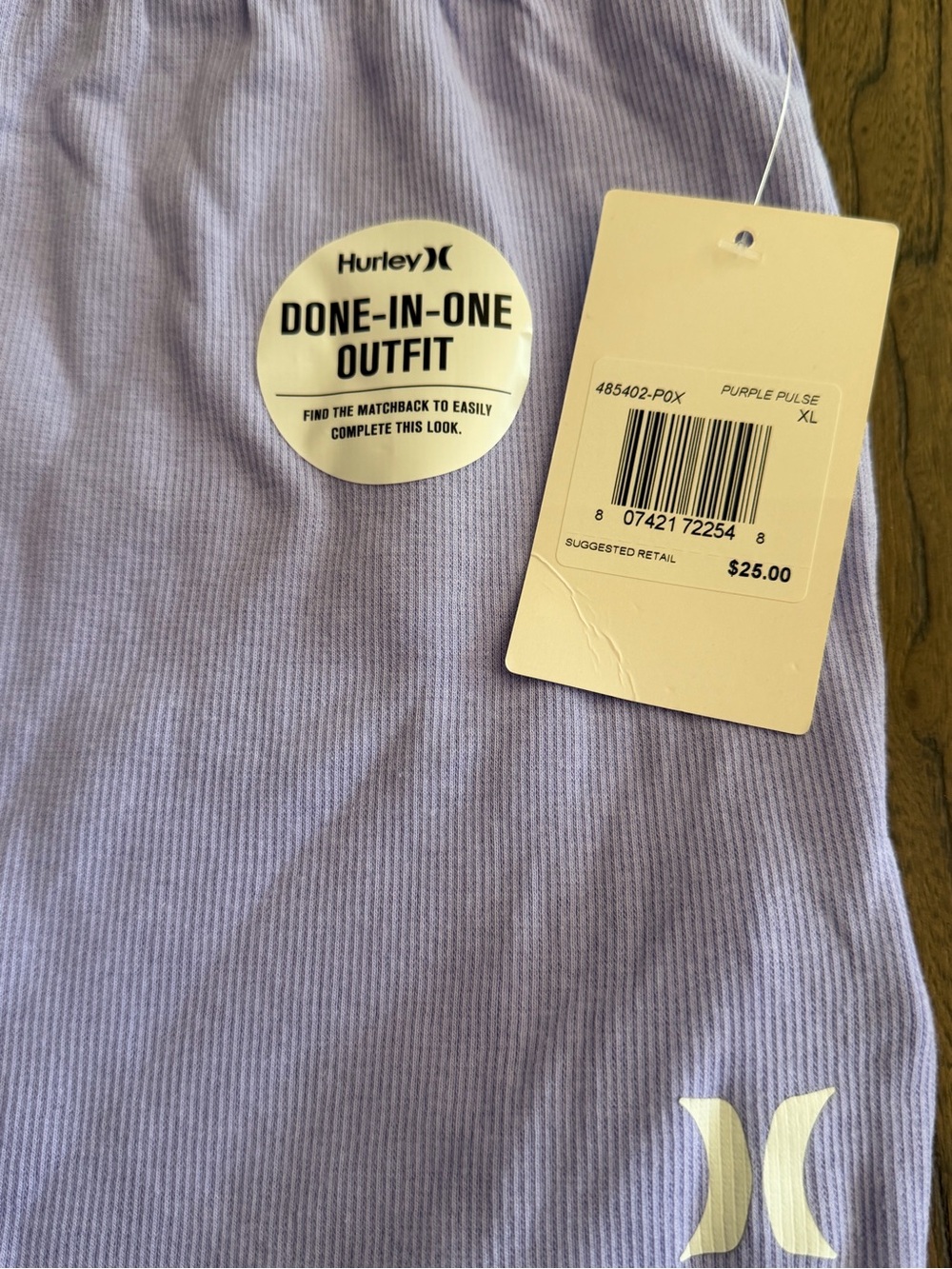 Hurley Lavender Ribbed Drawstring Shorts - Picture 5 of 5